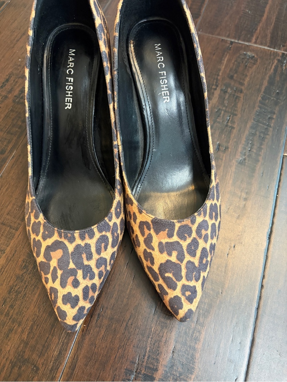 Marc Fisher Leopard Print Block Heel Pumps Classic Sexy Elegant Anima Print 90’s - Picture 7 of 10